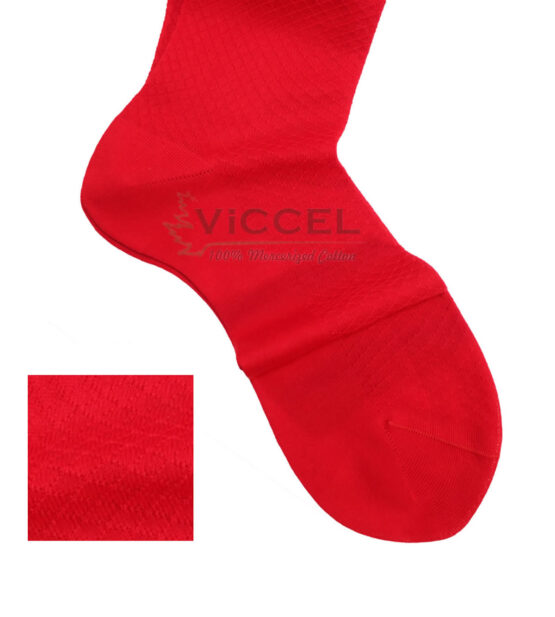 Viccel Socks - Scarlet Red Textured Fish Cotton Socks