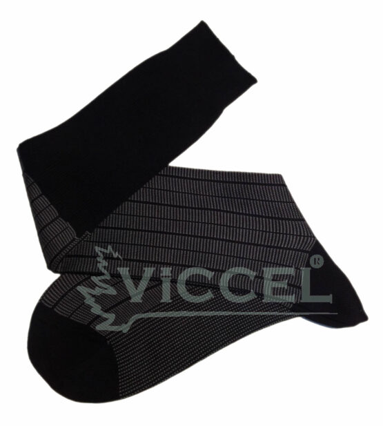 Black Gray Striped Over The Calf Luxury cotton socks buy socks