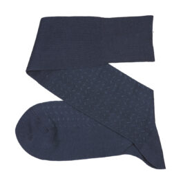 Bird Trace Dark Navy Blue - Blue Over The Calf Luxury Socks where to buy direct sale from the socks producer at reasonable prices happy people, happy socks, chaussette fil d'ecosse Homme