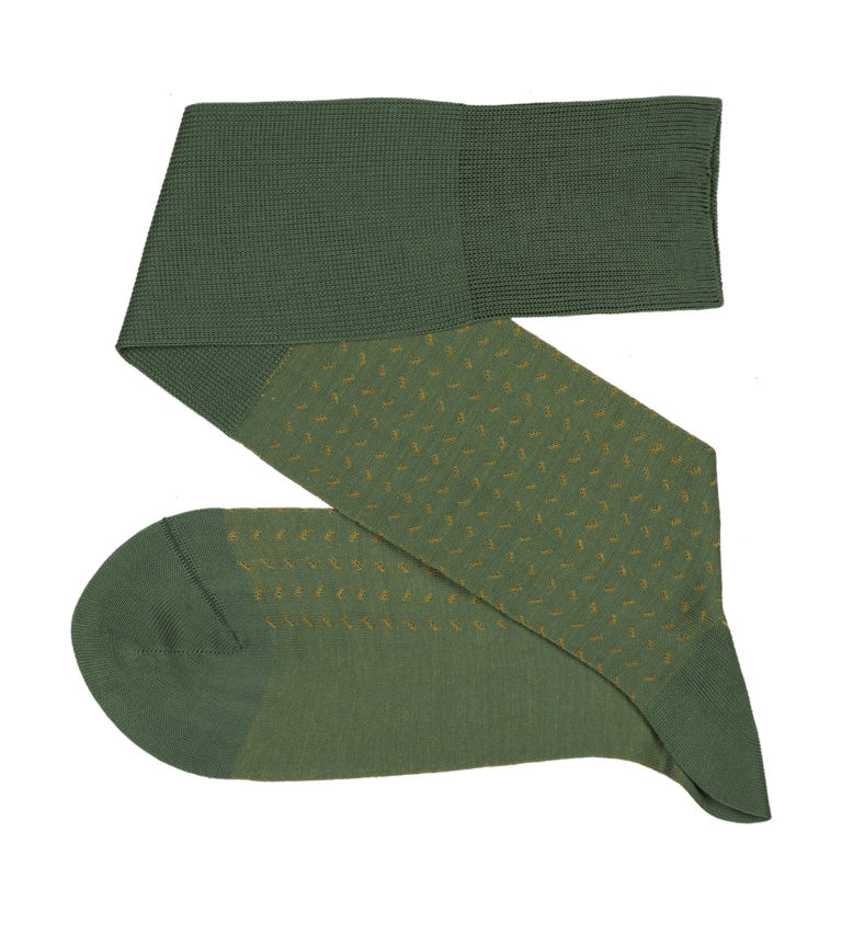 Bird Trace Green Mustard Over The Calf Luxury Socks where to buy direct sale from the socks producer at reasonable prices happy people, happy socks, chaussette fil d'ecosse Homme