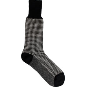 Viccel Socks - Black White Houndstooth Mid Calf Socks