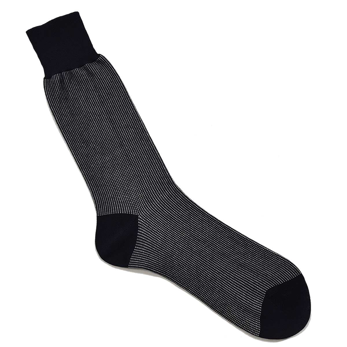 Black White Vertical Striped Mid Calf Cotton Socks