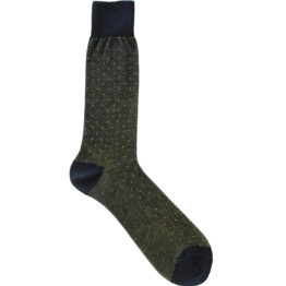 Viccel Socks Navy Blue Yellow Pindot Mid Calf Socks