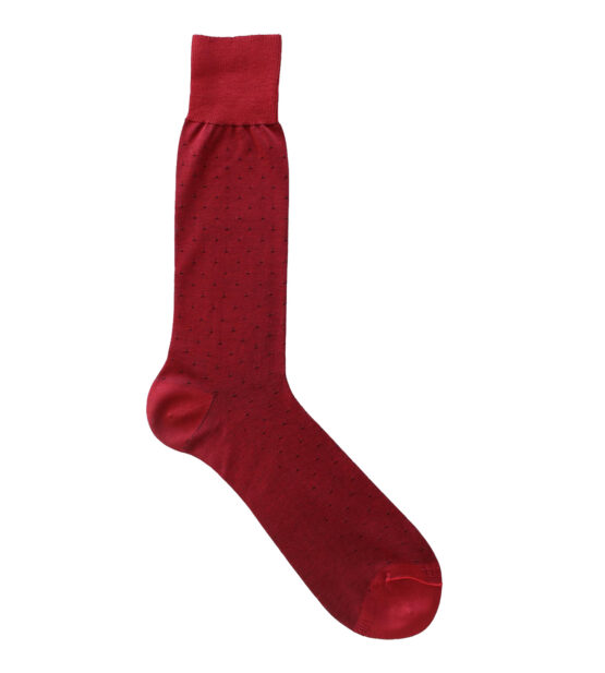 Viccel Socks Red Navy Blue Pindot Mid Calf Socks