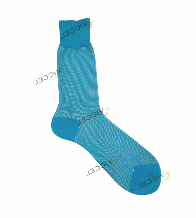 Viccel Socks - Blue White Vertical Striped Mid Calf