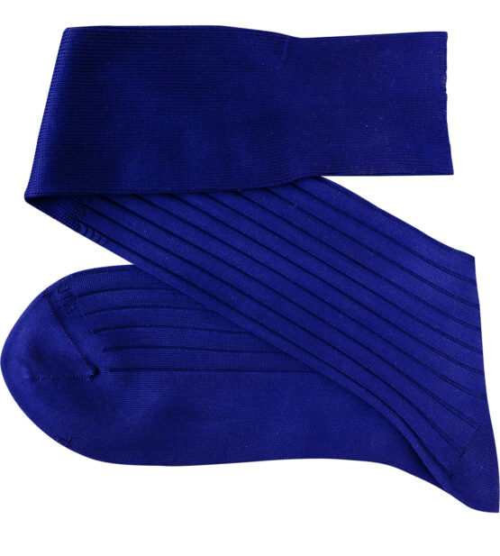 Viccel Dress Socks Egyptian Blue Over the Calf Cotton lisle socks.