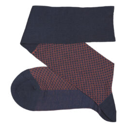 Fish Net Dark Navy Blue Taba Over The Calf luxury cotton socks buy where to buy direct sale from the socks producer at reasonable prices happy people, happy socks, chaussette fil d'ecosse Homme