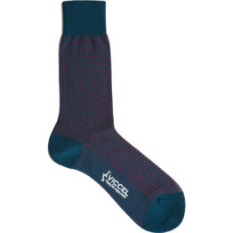 Viccel Socks - Vanisee Petrolium Red Square Dot Mid Calf Socks