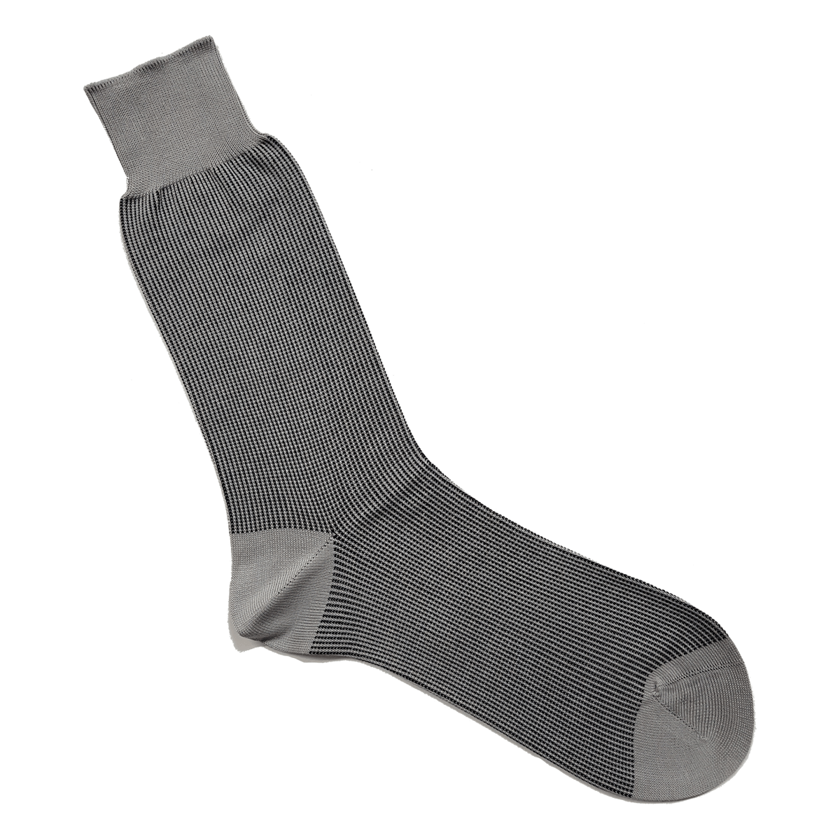 Gray Black Vertical Striped Mid Calf Cotton Socks