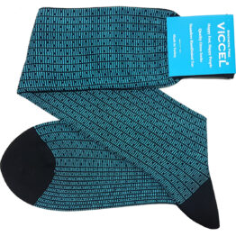 Black Blue Vertical Striped and Dots Socks over the calf mid calf buy socks