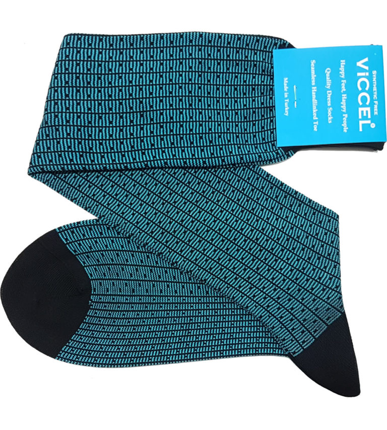 Black Blue Vertical Striped and Dots Socks over the calf mid calf buy socks