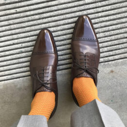 Viccel Socks Mustard Orange fishnet cotton socks buy socks luxury socks
