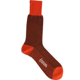 Viccel Socks Orange Black Houndstooth Mid Calf Socks