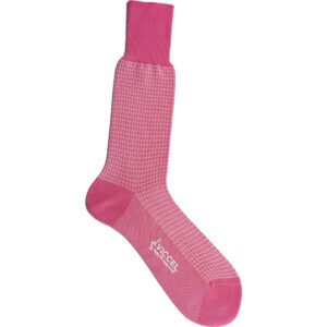 Viccel Socks - Pink Light Pink Houndstooth Mid Calf Socks