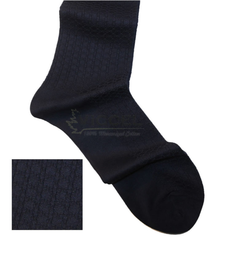 Viccel Socks - Navy Blue Textured Cotton socks