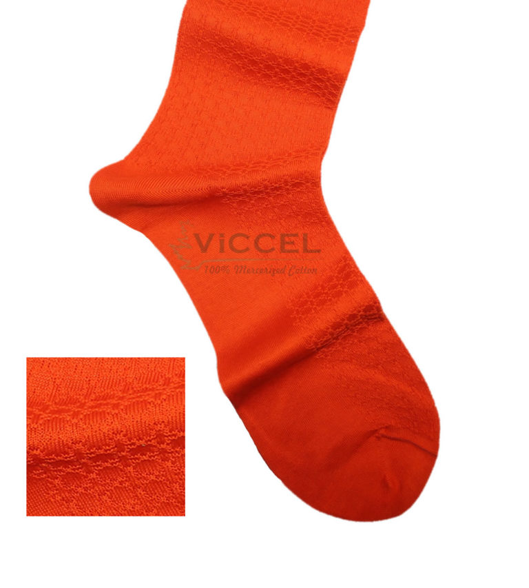 Viccel Socks - Orange Textured Cotton Socks