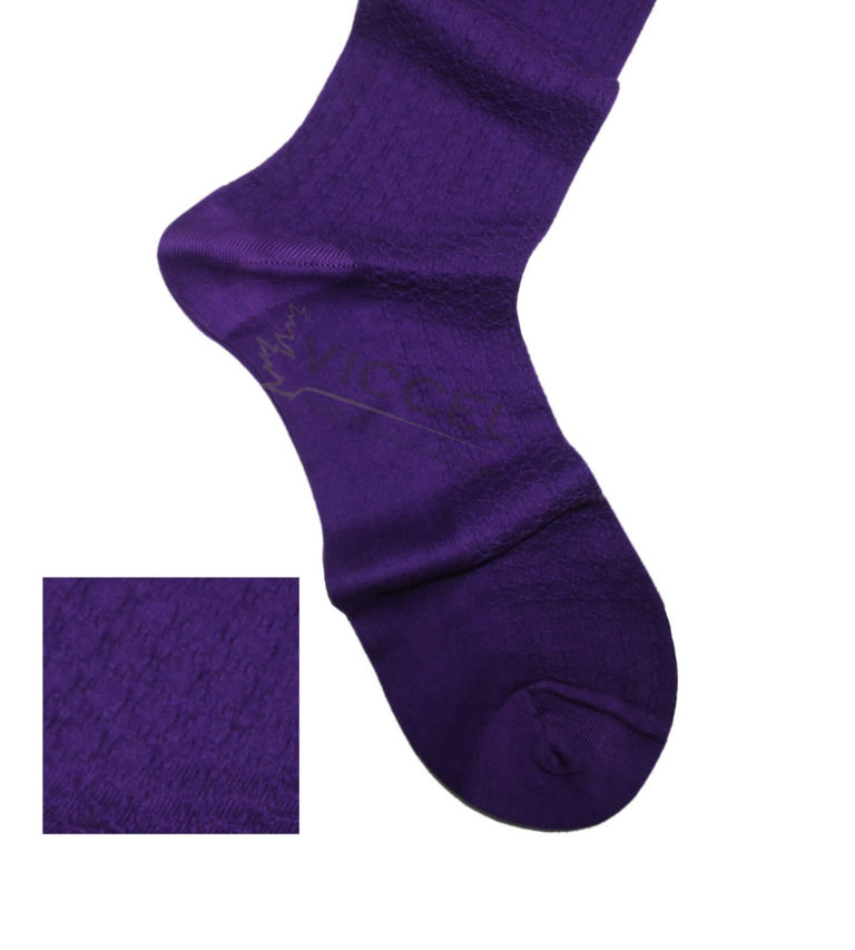 Viccel Socks - Purple Textured Cotton Socks