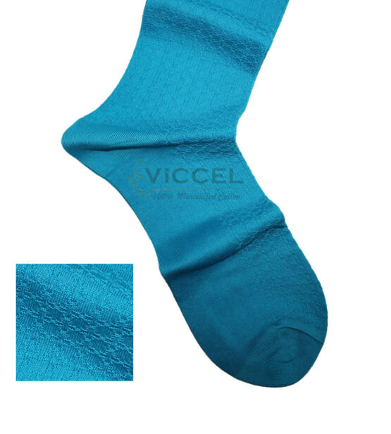 Viccel Socks - Turquoise Textured Cotton Socks