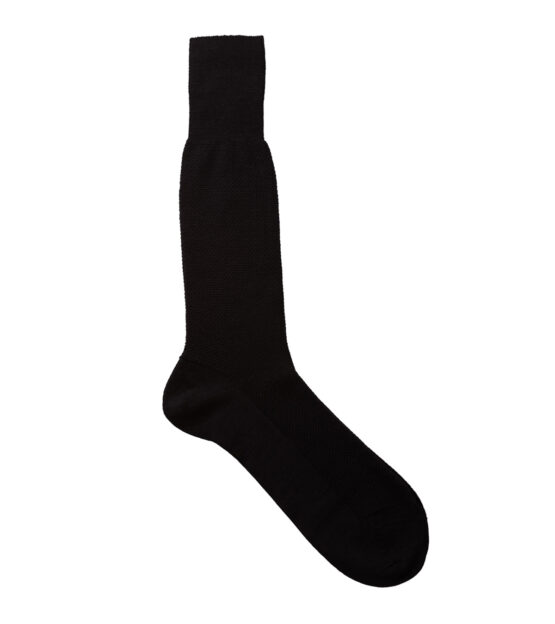 Viccel Socks - Black Pique wool silk socks