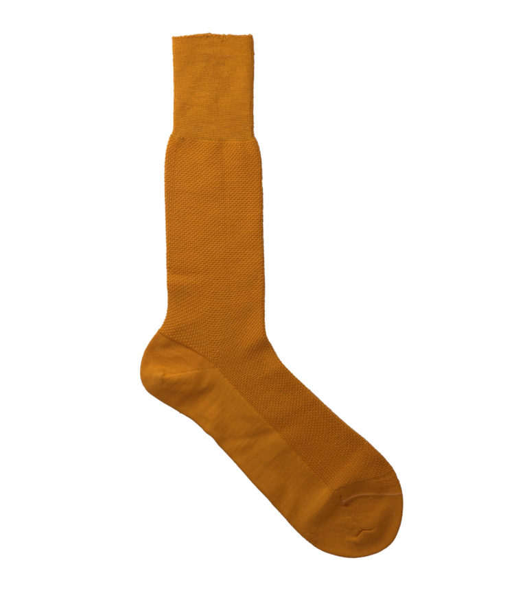 Viccel Socks - Mustard Pique wool silk socks