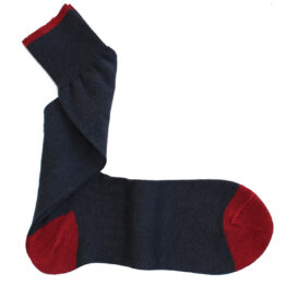 Viccel Socks - Wool Silk Navy Blue Socks Mid Calf sized warm socks for men