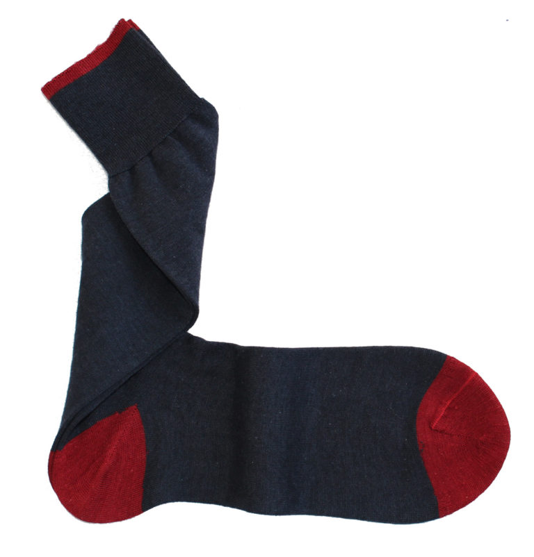 Viccel Socks - Wool Silk Navy Blue Socks Mid Calf sized warm socks for men