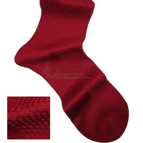 Viccel Socks Burgundy Textured Clared Red Socks Brick