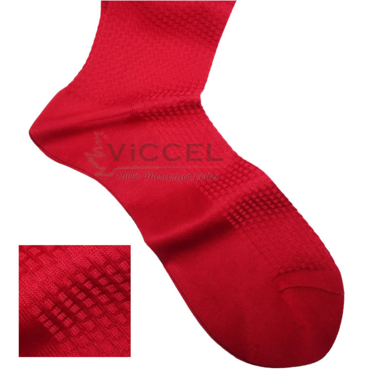 Viccel Socks Textured Scarlet Red Socks Brick