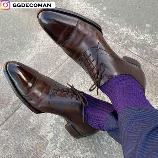 viccel purple fishnet men socks