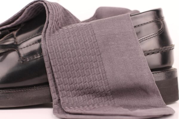 Cotton Gray Textured Brick Socks - Image 3