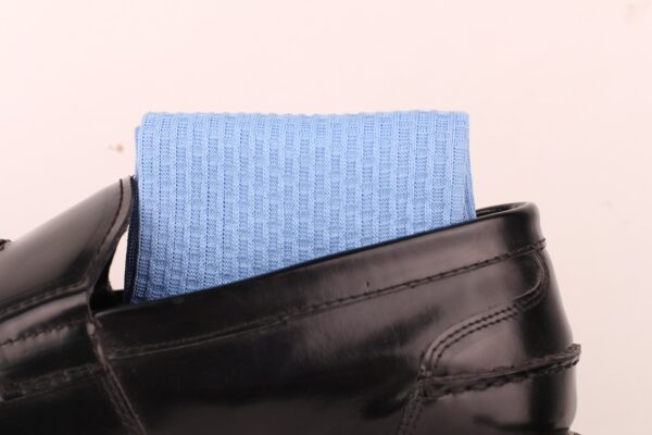 Cotton Textured Sky Blue Brick Socks - Image 6