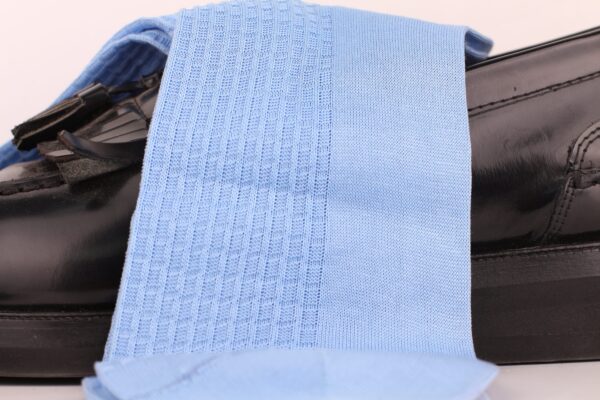 Cotton Textured Sky Blue Brick Socks - Image 7