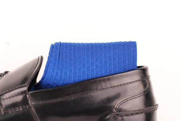 Cotton Textured Egyptian Blue Brick Socks - Image 2