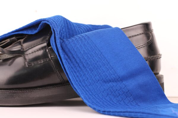 Cotton Textured Egyptian Blue Brick Socks - Image 4