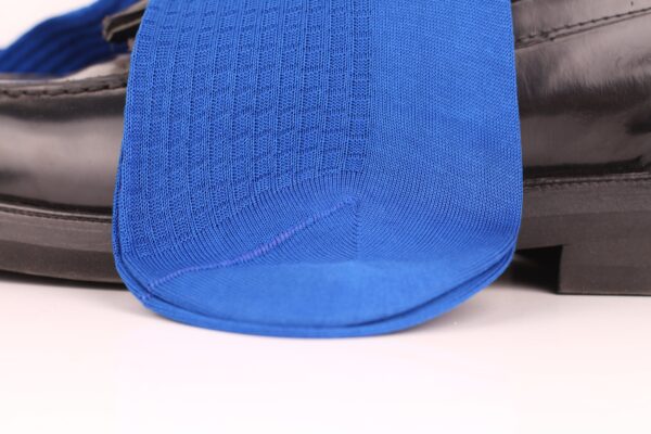 Cotton Textured Egyptian Blue Brick Socks - Image 3