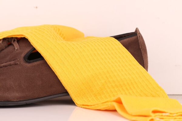 Cotton Textured Canary Brick Socks