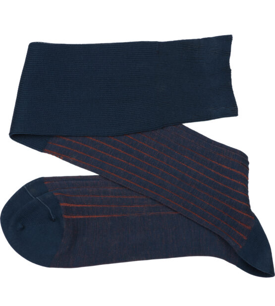 Viccel Luxury Socks - Navy Blue Taba Shadow Cotton Socks