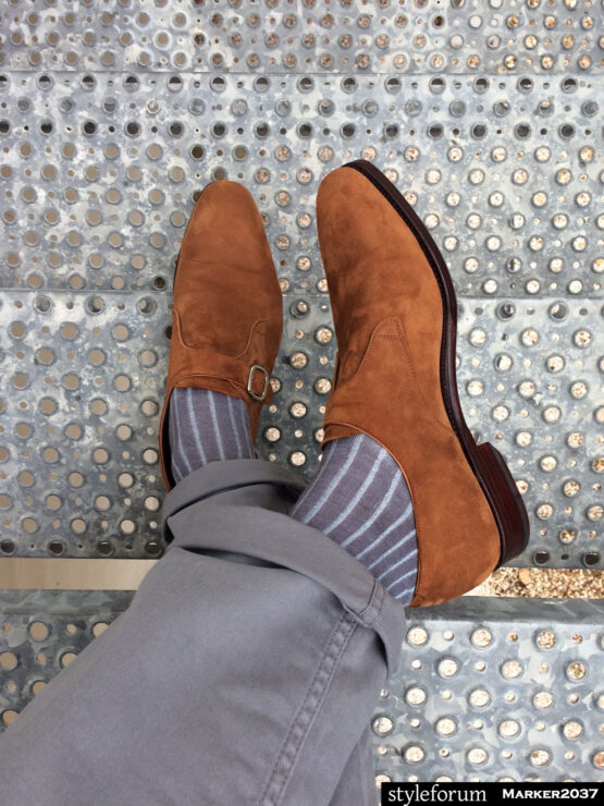 Gray Sky Blue Shadow Stripe Over The Calf Luxury Cotton Socks Buy socks