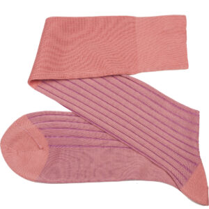 viccel Luxury cotton socks Salmon Lilac Over The Calf Shadow Socks