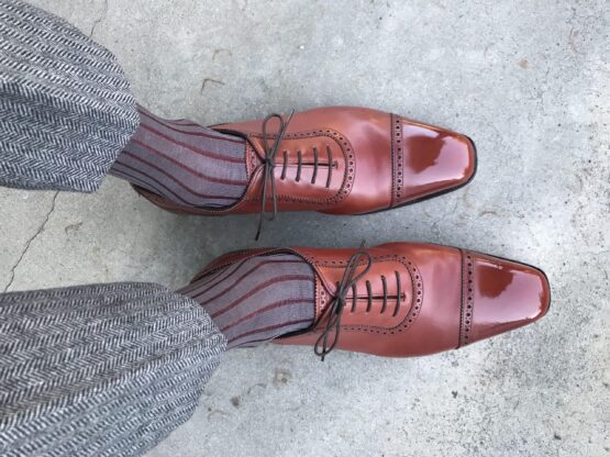 gray burgundy shadow cotton over the calf socks luxury socks cotton socks fashion socks
