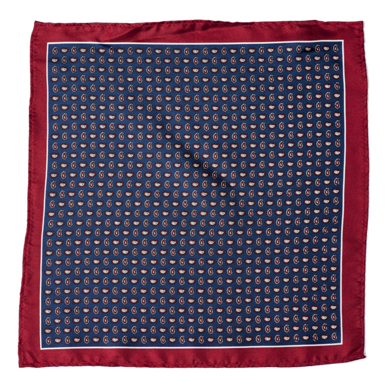 100 silk pocket square paisley