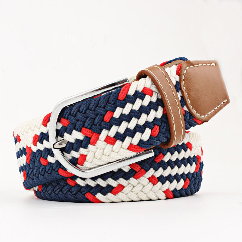 Elastic Braided White – Navy Blue – Red Belts