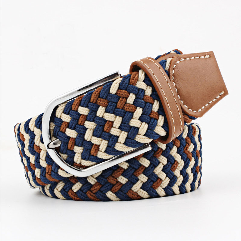 Elastic Braided Navy Blue – Brown – Cream Belts
