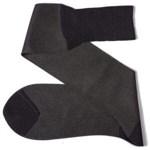 charcaol gray birdseye over the calf cotton luxury socks Viccel socks