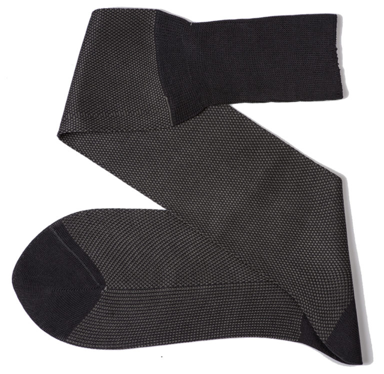 charcaol gray birdseye over the calf cotton luxury socks Viccel socks