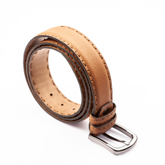 Double Snitch Leather Belt Viccel Belts Luxury Leather Belt