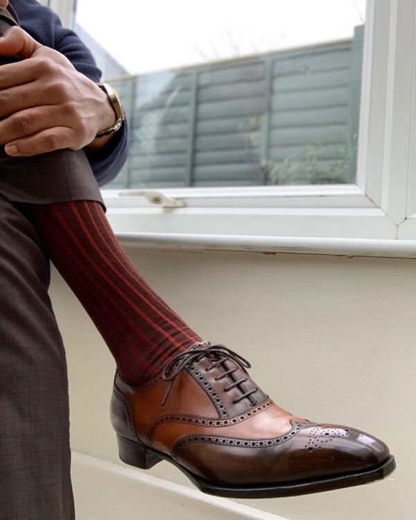 viccel brown shadow cotton socks