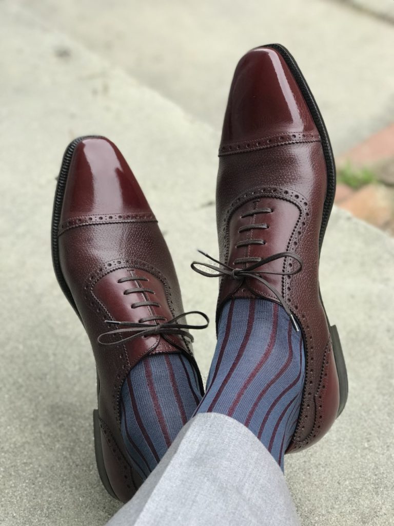 navyblue Burgundy shadow luxury socks gift for him father day
