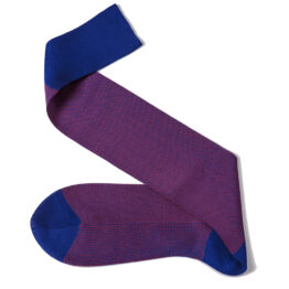 Royal blue Red birdseye over the calf cotton luxury socks Viccel socks
