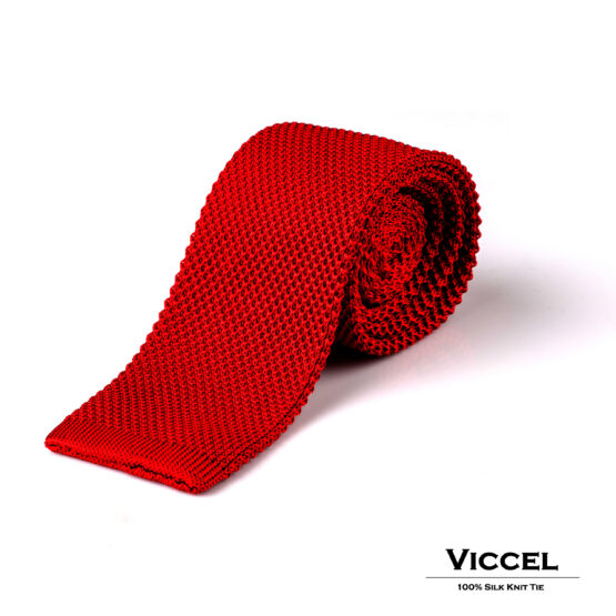 Viccel Knit Silk Tie luxury gift Red tie